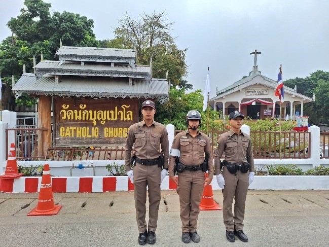 วันที่ 25 มกราคม 2568 เวลา 08.00 – 14.00 น. ชุดปฏิบัติการจราจร สภ.แม่สะเรียง อำนวยความสะดวกการจราจรงานนวัดนักบุญเปาโล บริเวณ วัดนักบุญเปาและโรงแรมมิตรอารี 2